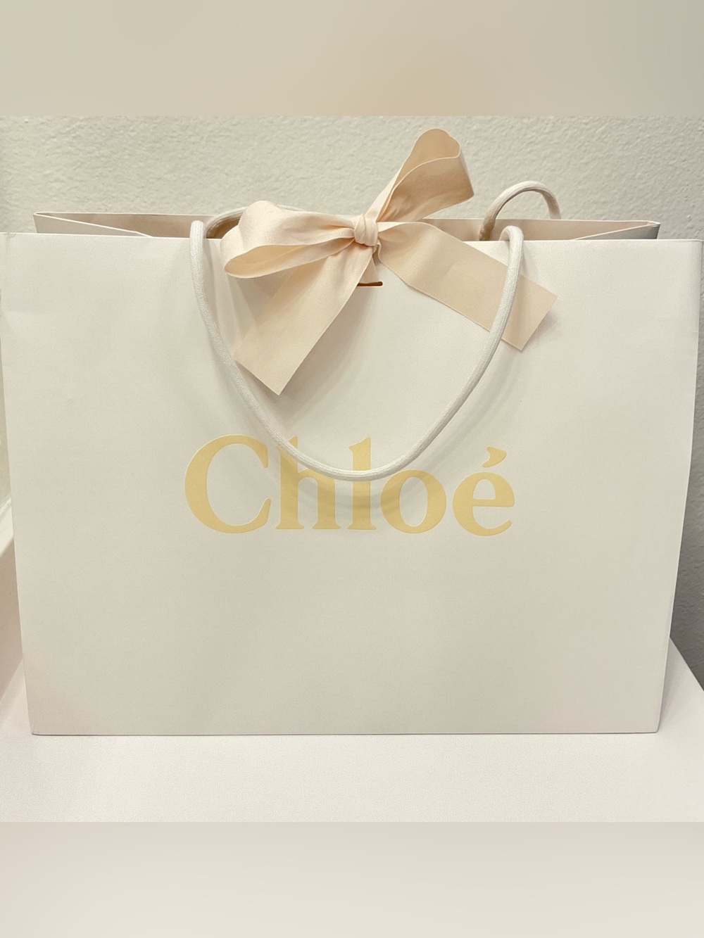 Chloé Large paper bag with Pale Pink Bow